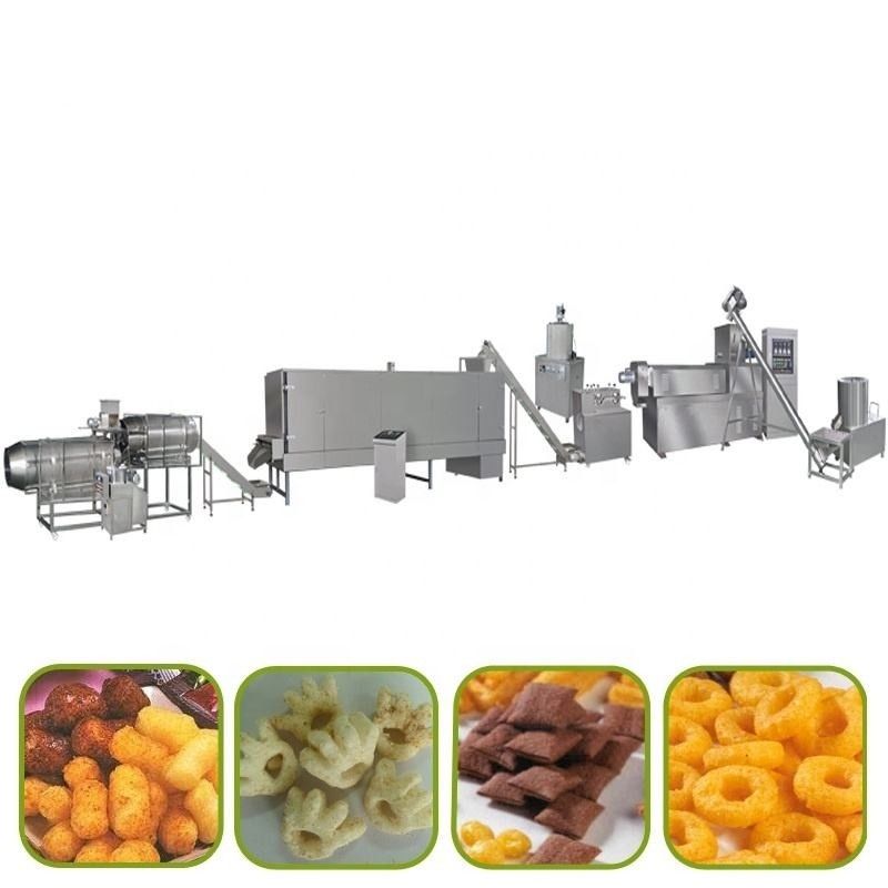 Đường sản xuất đồ ăn nhẹ tự động Máy PLC điều khiển Extruder 120KW Sức mạnh 5000 KG Trọng lượng
