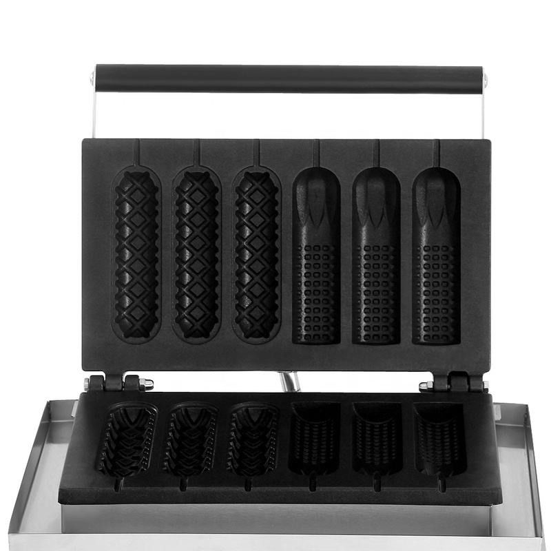 CE Cast Iron Điện khác Máy ăn nhẹ Hàn Quốc Thương mại Giáng sinh 6 Stick Corn Waffle Hot Dog Maker