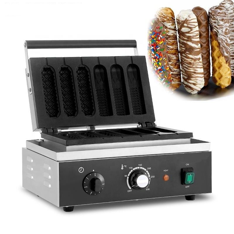 CE Cast Iron Điện khác Máy ăn nhẹ Hàn Quốc Thương mại Giáng sinh 6 Stick Corn Waffle Hot Dog Maker