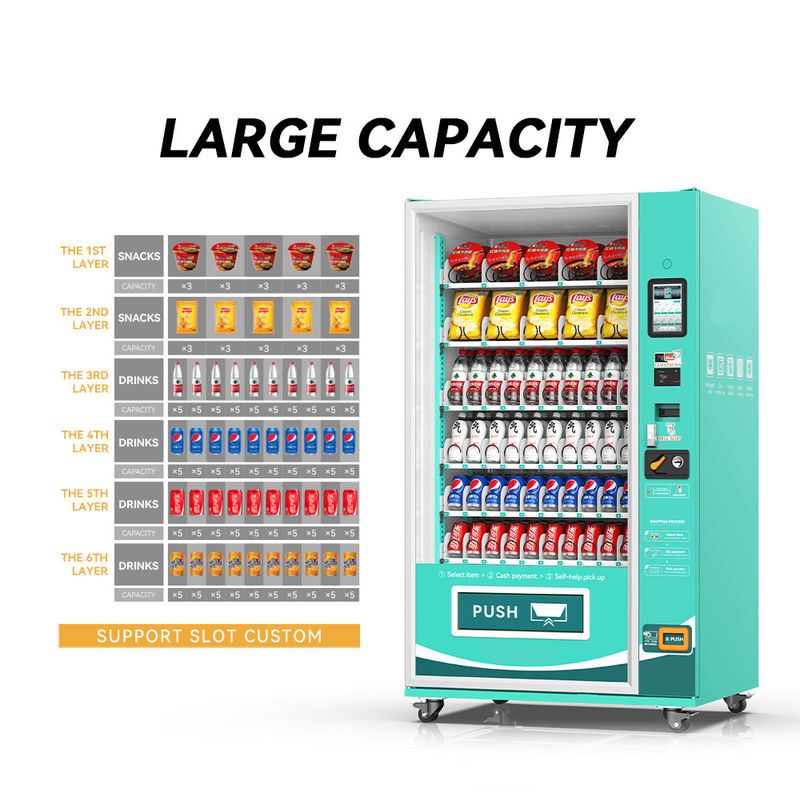 Thiết kế tùy chỉnh Trung Quốc Máy bán hàng bán lẻ hàng loạt Máy bán hàng thương mại chạm cho thực phẩm và đồ uống