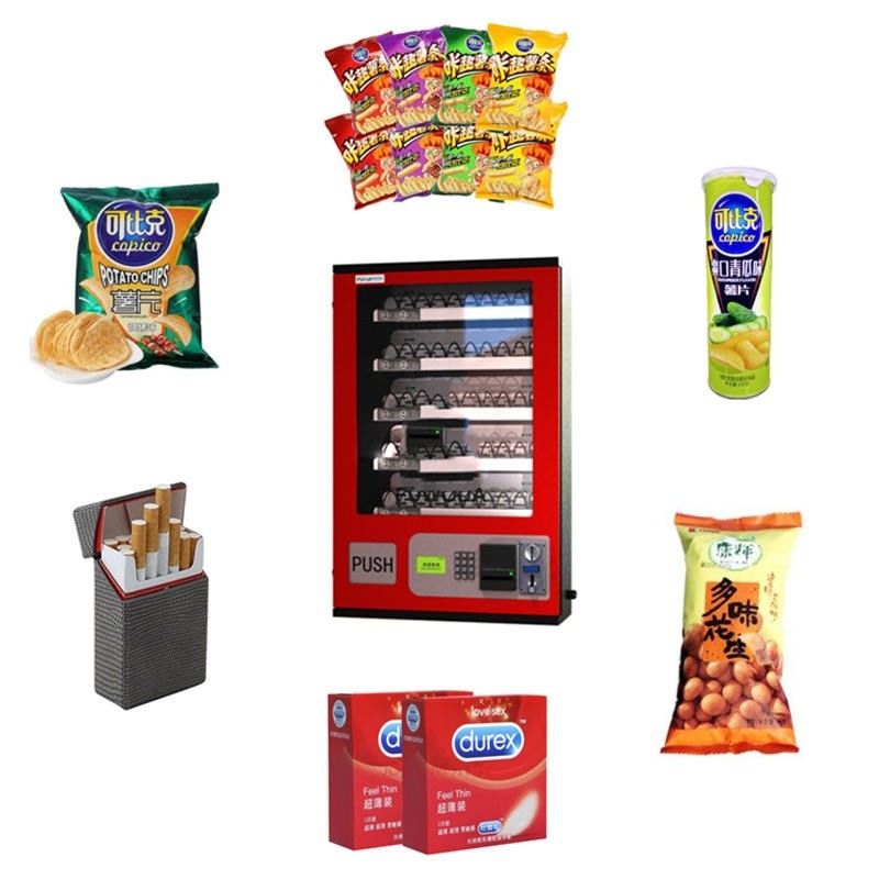 Coin&Bill hoạt động đồ ăn nhẹ và đồ uống Máy bán hàng tự động Máy bán hàng nhỏ gắn trên tường