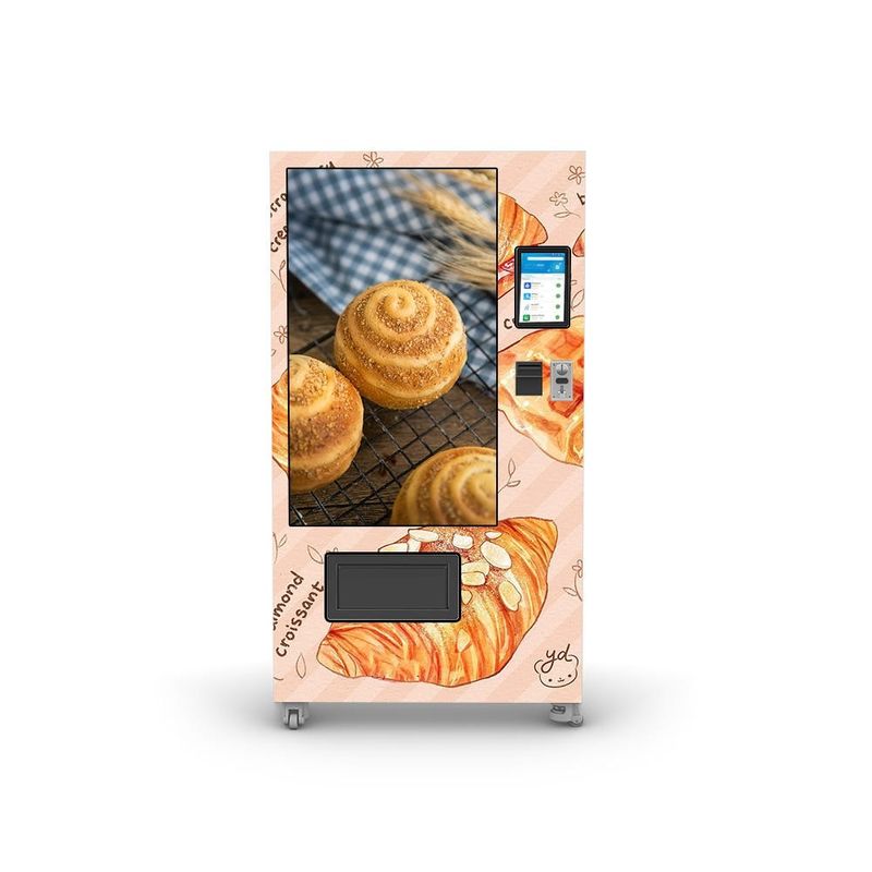50W tự động bánh mì đồ ăn nhẹ Thực phẩm và đồ uống sản phẩm Qr trả máy bán hàng tự động