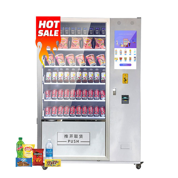 Trung tâm mua sắm đồ uống lạnh tùy chỉnh màu sắc sơn nhãn dán máy bán hàng với màn hình