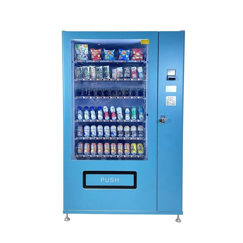 Máy bán hàng tự động 220V 50HZ Với hệ thống thanh toán Tiền giấy / Tiền xu / Quét và dán sơn màu tùy chỉnh